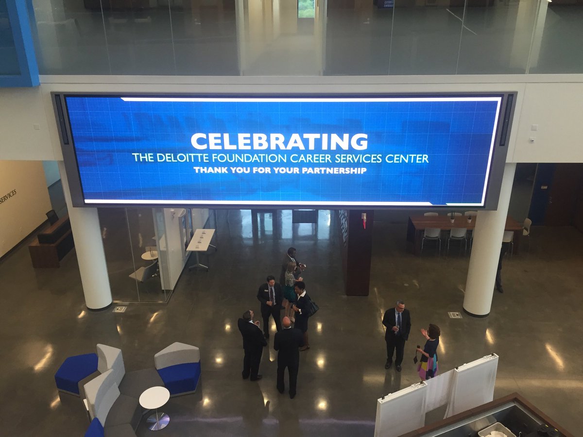 KuckelmanCraig's tweet photo. Getting ready for ribbon cutting at #Deloitte Career Services center at #KUJayhawk School of Business https://t.co/EBcI9dtI64