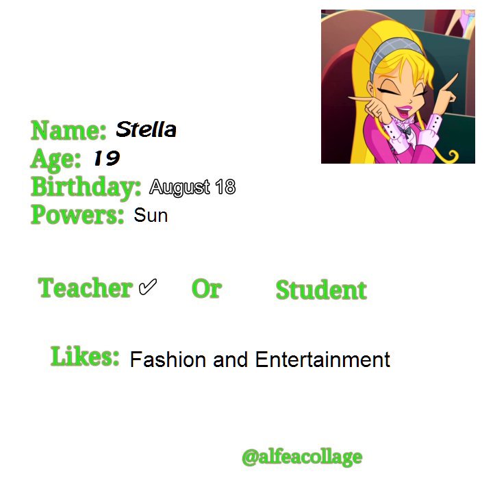 Welcome Stella ! Our Teacher!