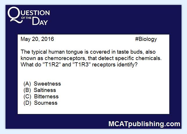 MCATpublishing's tweet photo. #MCAT #Premed #QuestionOfTheDay #Biology #T1R2 #T1R3 #TasteBuds Explanation & Archive here: https://t.co/Enk9ktmXPT https://t.co/D6uhYGy8ke