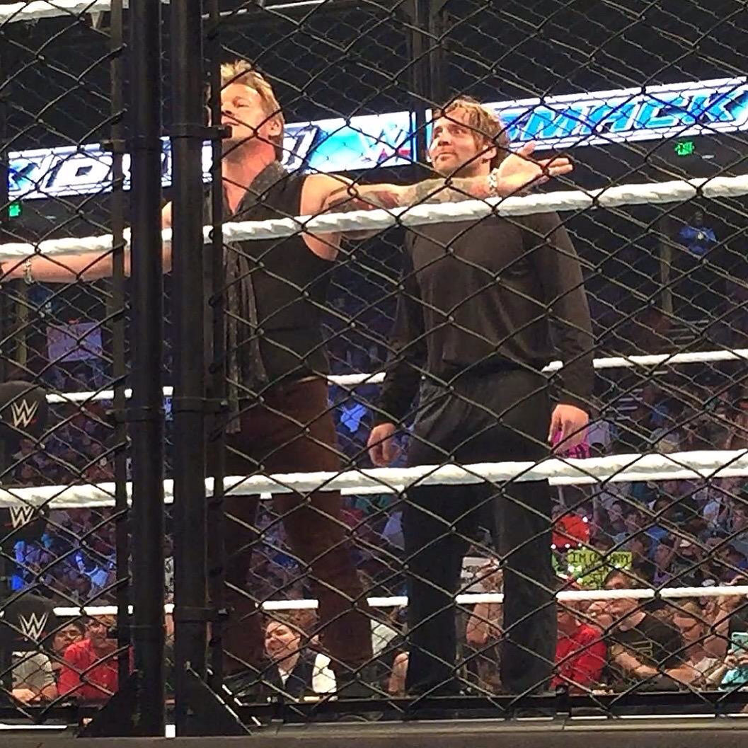 WWE's tweet photo. .@IAmJericho gets a surprise in the #AmbroseAsylum! #SmackDown https://t.co/8JSbejoG0R