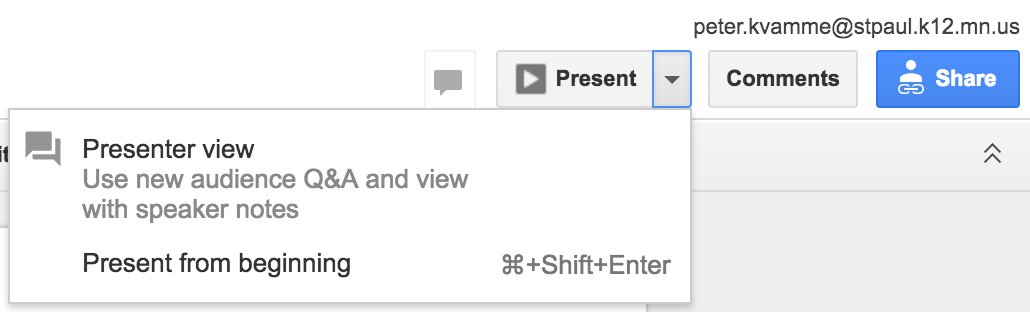 PDKvamme's tweet photo. Slides Q&amp;A is finally available for SPPS GAFE accounts! https://t.co/4HT1ySXWOT