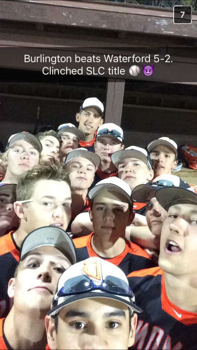 WIBallCentral's tweet photo. The Burlington squad after clinching the SLC championship (via @ZachC07) https://t.co/30ValpKFF7