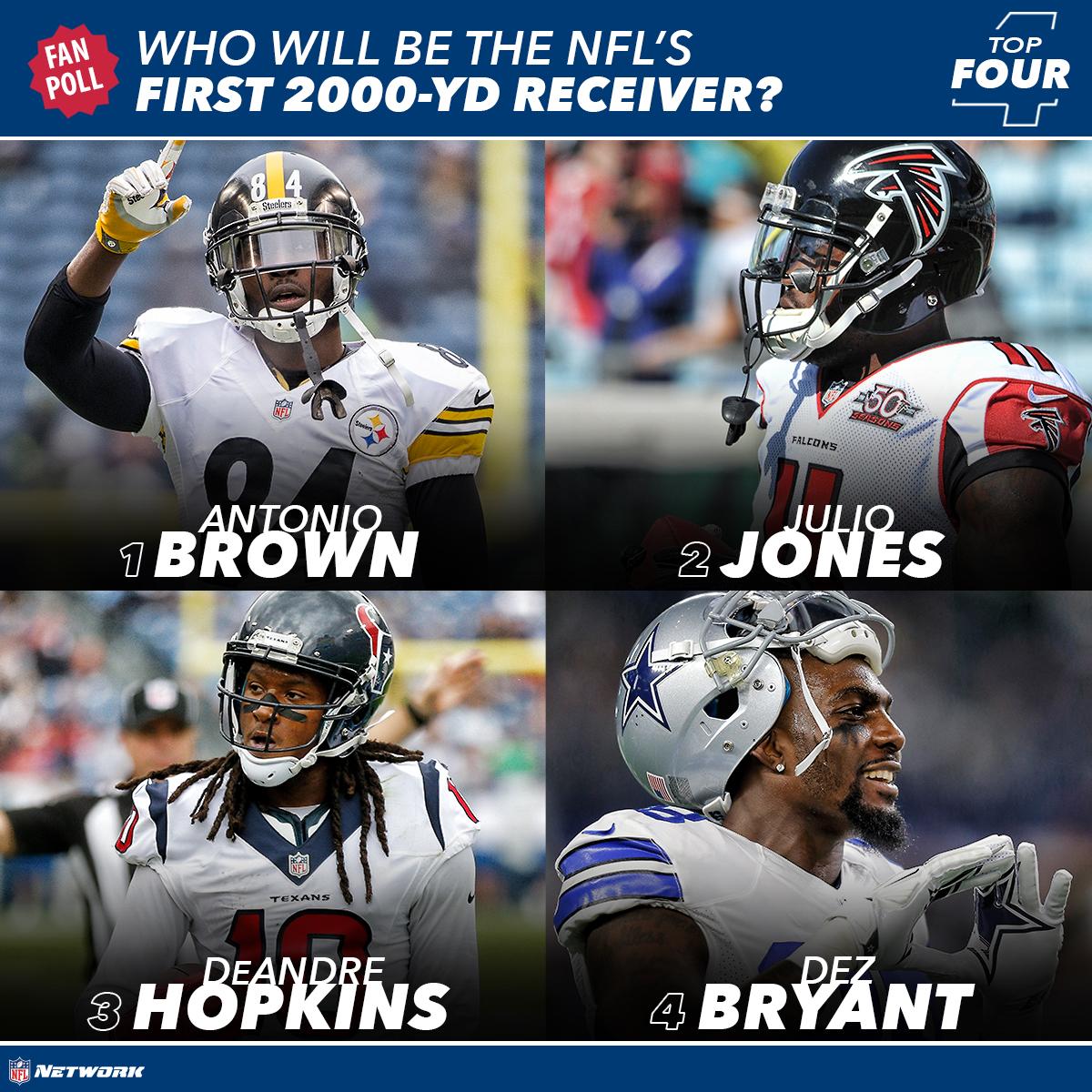 nflnetwork's tweet image. FAN POLL RESULTS
1. @AntonioBrown84
2. @juliojones_11
3. @Nukdabomb
4. @DezBryant
