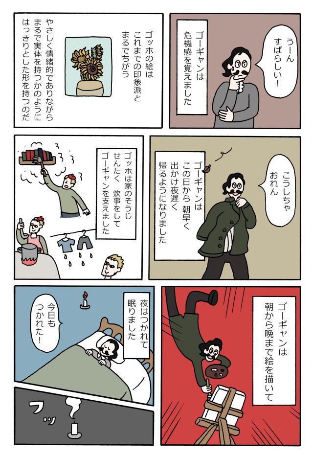 ゴッホとゴーギャンが同居してたときのBL漫画を描きました。
続きはオモコロでどうぞ！ ゴッホとゴーギャンのドキドキライフ  