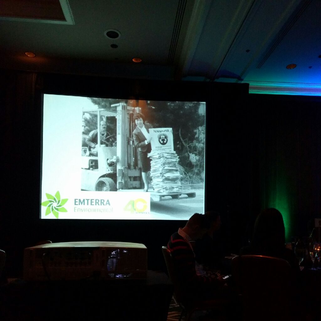 RecyclingBC's tweet photo. Congratulations to Emmie Leung of Emterra Environmental to 40 years of success! #RCBC2016 https://t.co/o4IooFxDgn