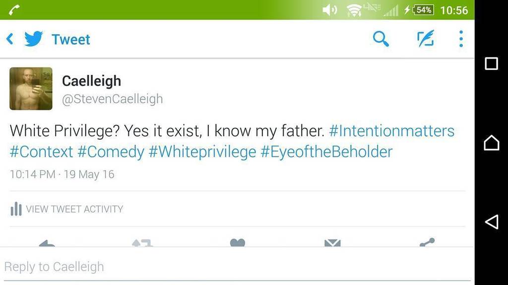 whitwhitwhit2's tweet image. #Intentionmatters #Context #Whiteprivilege #Eyeofthebeholder #Comedy by caelleigh