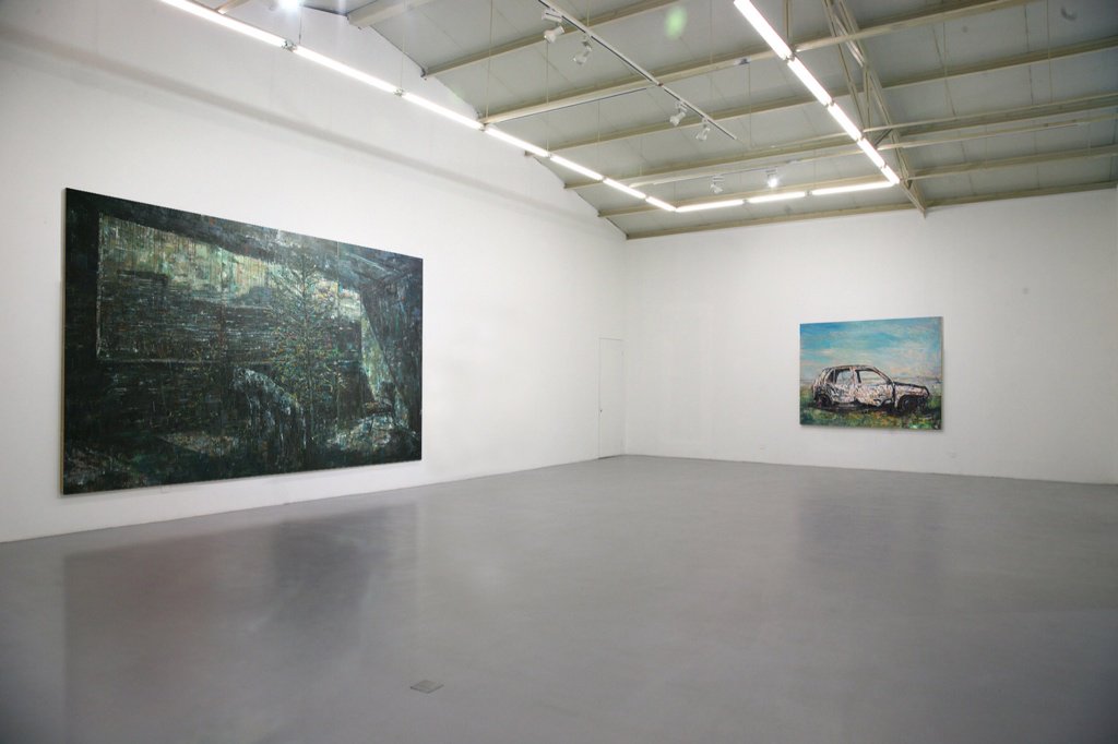 NorrieHarman's tweet photo. View to the Sarcophagus in situ. 12ft x8ft oil on panel.#chernobyl2016 https://t.co/hkae3zfSiG