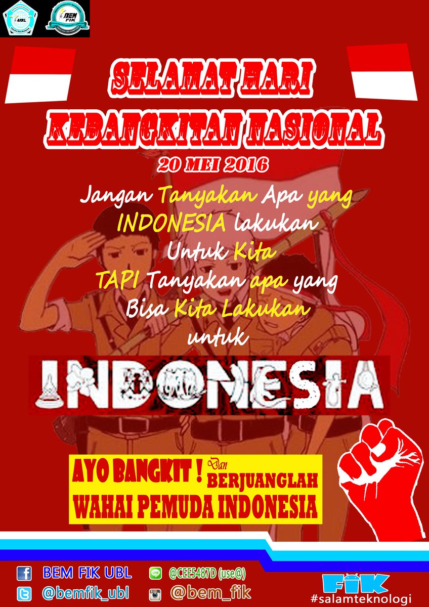 Bangkitlah Bangsaku
Bangkitlah Negeriku
Bangkitlah Indonesiaku 
#ayobangkit
#hidupmahasiswa
#salahteknologi