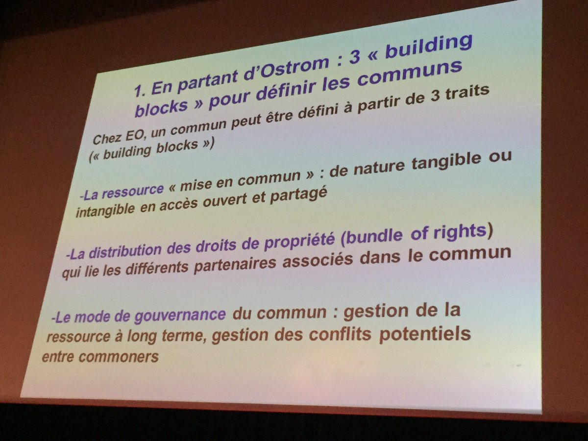Le commun : droit qui garanti l'inclusion par Benjamin Coriat. Commun numérique=résistance aux enclosures. #SotMFR