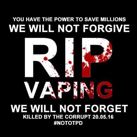 JeremyHomer's tweet photo. #RIPVape #RIPvaping #notoTPD https://t.co/J3QIoZJo8C