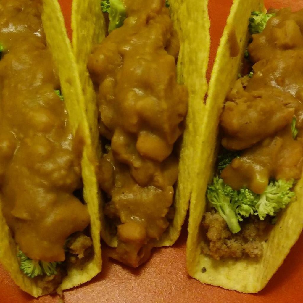 Refried bean x broccoli x turkey tacos..yea buddy!