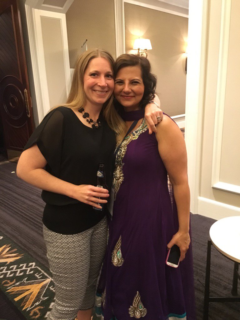 AllenLangdon's tweet photo. Reception fun with Harv from @RecyclingBC and Tera from @CaribooRD #RCBC2016 https://t.co/KenkWk7sdP
