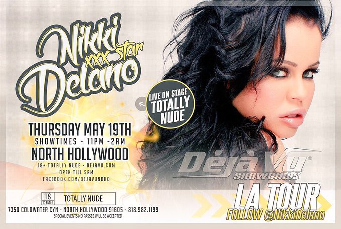 Everyone in California tonight better go see my girl @NikkiDelano feature at @DejaVuNoHo , her ass draws<a href="/tag/teamcyrusxxx"class="tags"><span>#teamcyrusxxx</span></a>