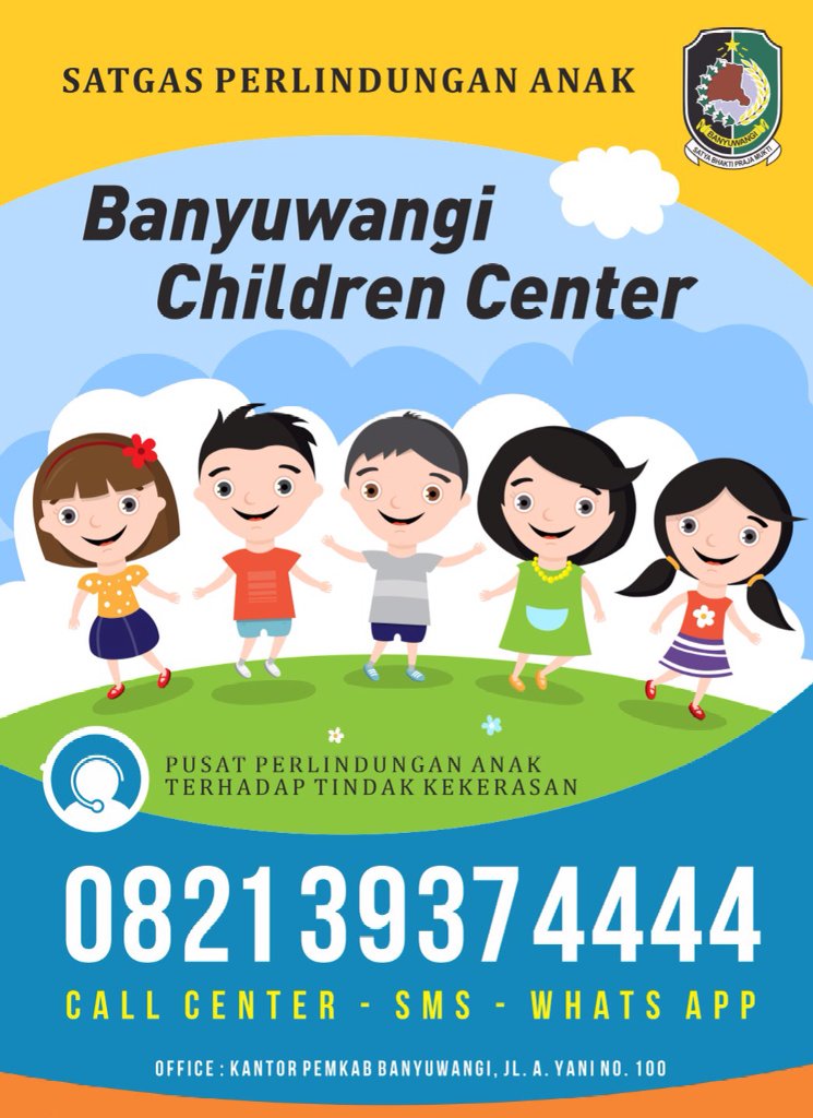AzwarAnas_A3's tweet photo. Tmn2 Banyuwangi, laporkan kekerasan kepada anak (kekerasan fisik, seksual, verbal) ke nomor yg ada di gambar. https://t.co/Jsl5HQlq50