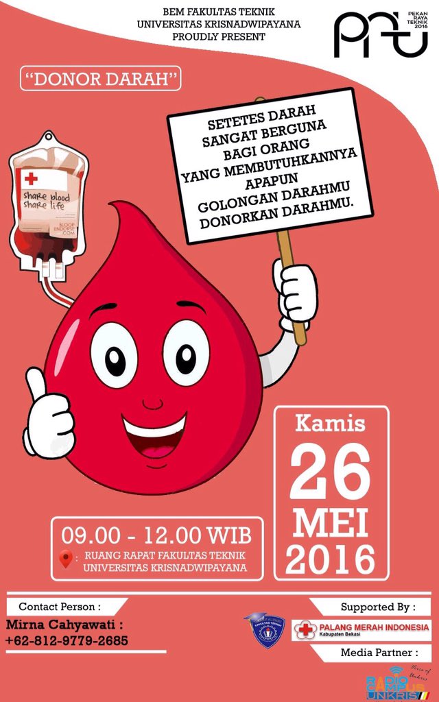 BEM-FT UNKRIS Proudly Present    
                 "Donor Darah"