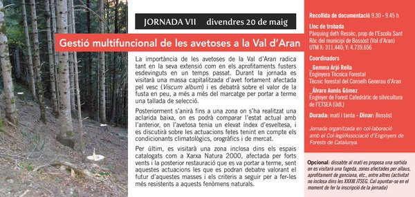 ObsForestCAT's tweet photo. Avui a #Bossòst (Val d'Aran), jornada tècnica "#Gestió multifuncional de les #avetoses a la Val d’Aran" #JTS2016 https://t.co/YLZyOUm52F