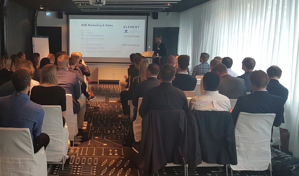mathiasjonsson's tweet photo. #VEVseminar with Vainu, @element_se &amp; Vendemore. @jarenfors inleder eminent. https://t.co/8Dty7bxqXN