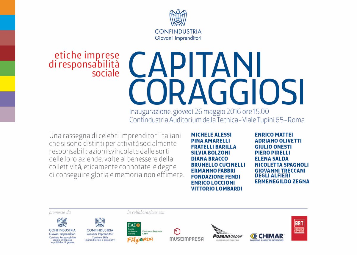 Capitani coraggiosi sono i <a href="/GIConfindustria/">GI Confindustria</a> ogni giorno divisi tra lavoro e impegno sociale #impresecoraggiose