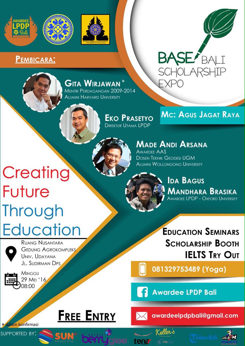 LPDPBali's tweet photo. H-9 ! Segera daftarkan dirimu, jangan lewatkan event besar mengenai beasiswa. Register at https://t.co/0qnmX3UGja https://t.co/xvBfw3zRGL
