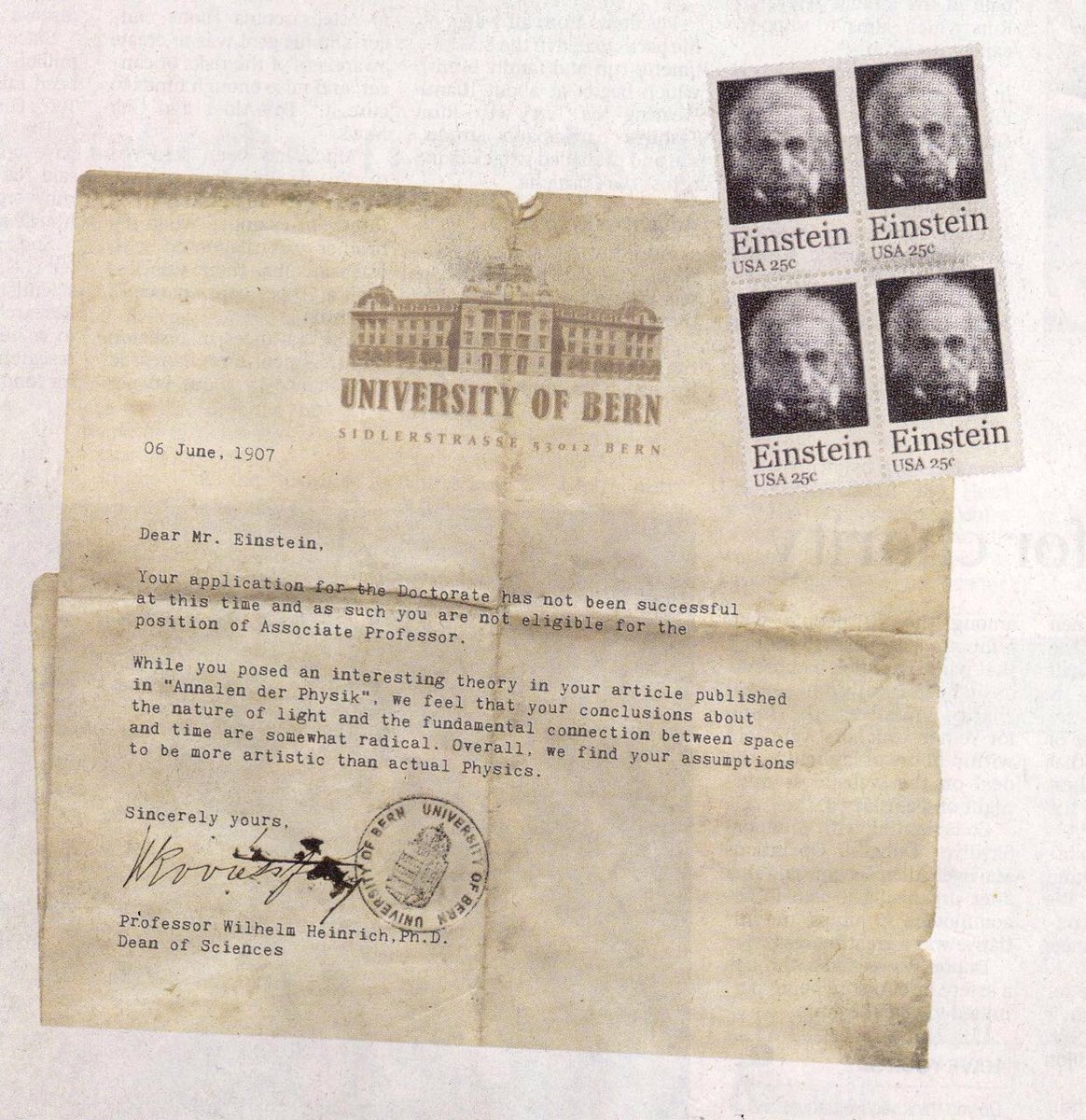 ShashiTharoor's tweet photo. Priceless historical document: an academician telling Einstein his theories are more artistic than actual Physics! https://t.co/hOoLAotB8u