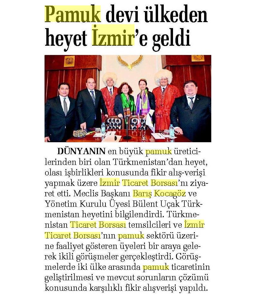 Pamuk devi ülkeden heyet İzmir'e geldi - Egeli Sabah