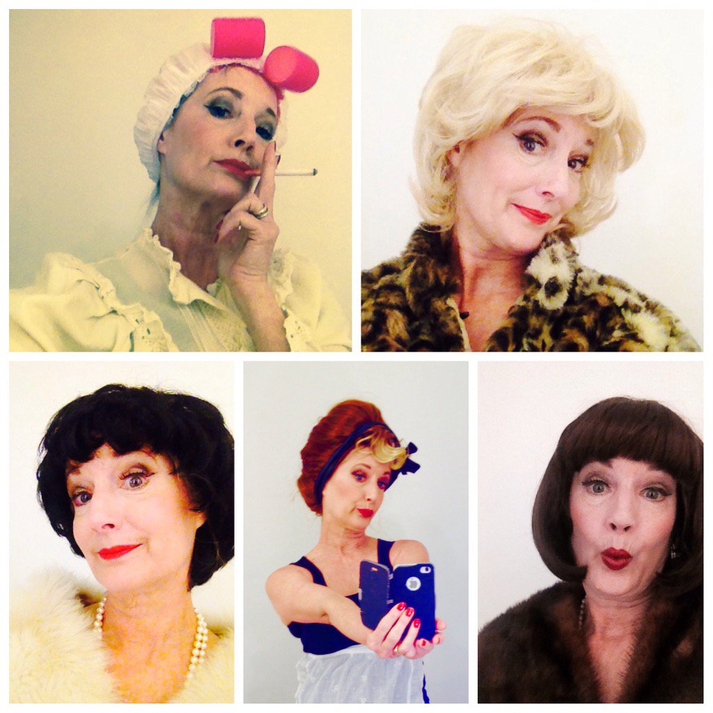 _nkwright's tweet photo. Some of my @JBisUnwell incarnations! #actress #actorslife #wigs #makeup #comedy https://t.co/oDK9MLPuAI