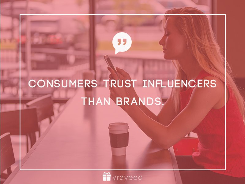 vraveeo's tweet photo. Consumers TRUST influencers than brands.
#vraveeo #vraveeoquotes https://t.co/tODACNKgk8