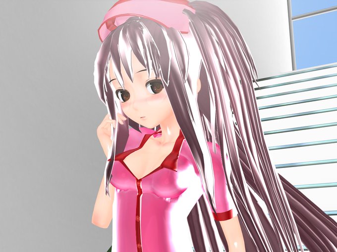 【3Dカスタム少女】テカリピンクナース 茶髪Ver.#3Dカスタム少女 #3DCG 