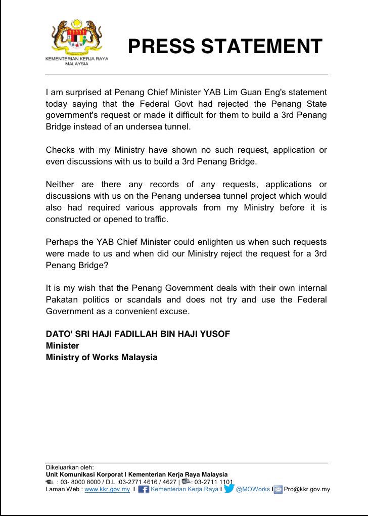 MisiahTaib's tweet photo. "Tiada Permohonan Jambatan Ketiga" YBM @MOWorks @PetraJayaMP - @NajibRazak @Zahid_Hamidi @Rosnah_ARS @ZohariAkob https://t.co/uyfRa8rjaf