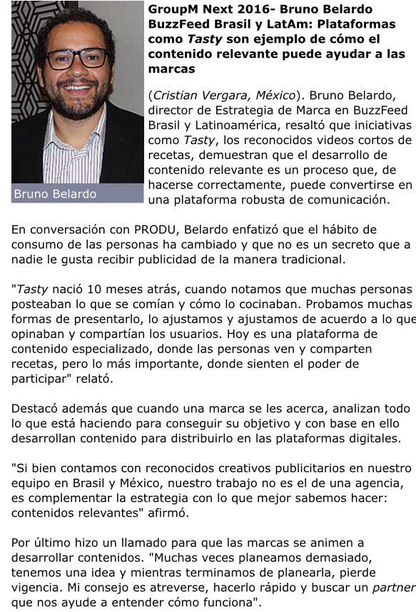 GroupMNext's tweet photo. Gracias @PRODUpublicidad por la cobertura de #NextMX Aquí una nota con @BrunoBelardo de @BuzzFeed https://t.co/NvN9nyI7SC