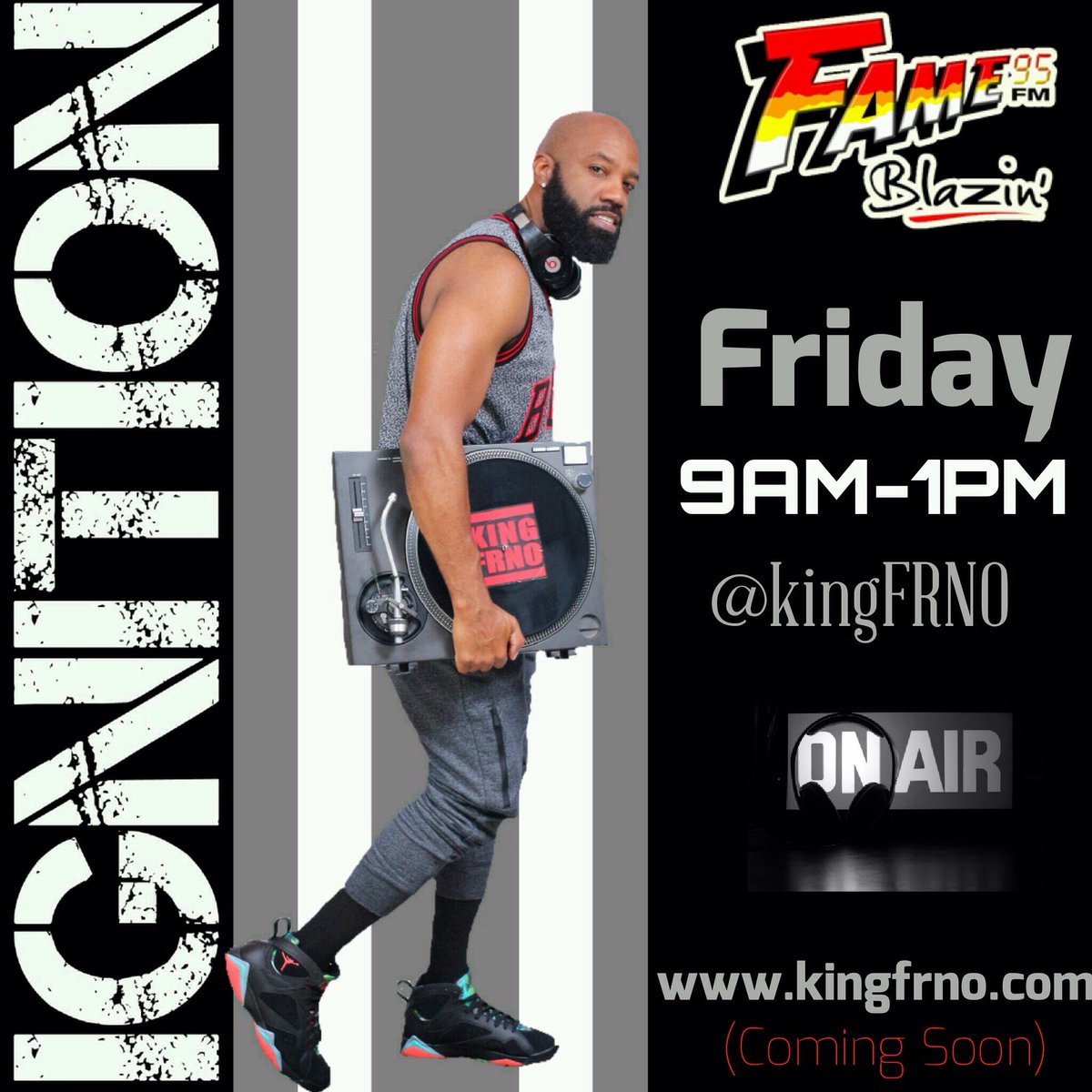 KingFRNO's tweet photo. It's time to blaze with me inside the #Ignition 9am-1pm. #TGIFriday #Morningradio #IBlaze https://t.co/pVPjP2tEWk
