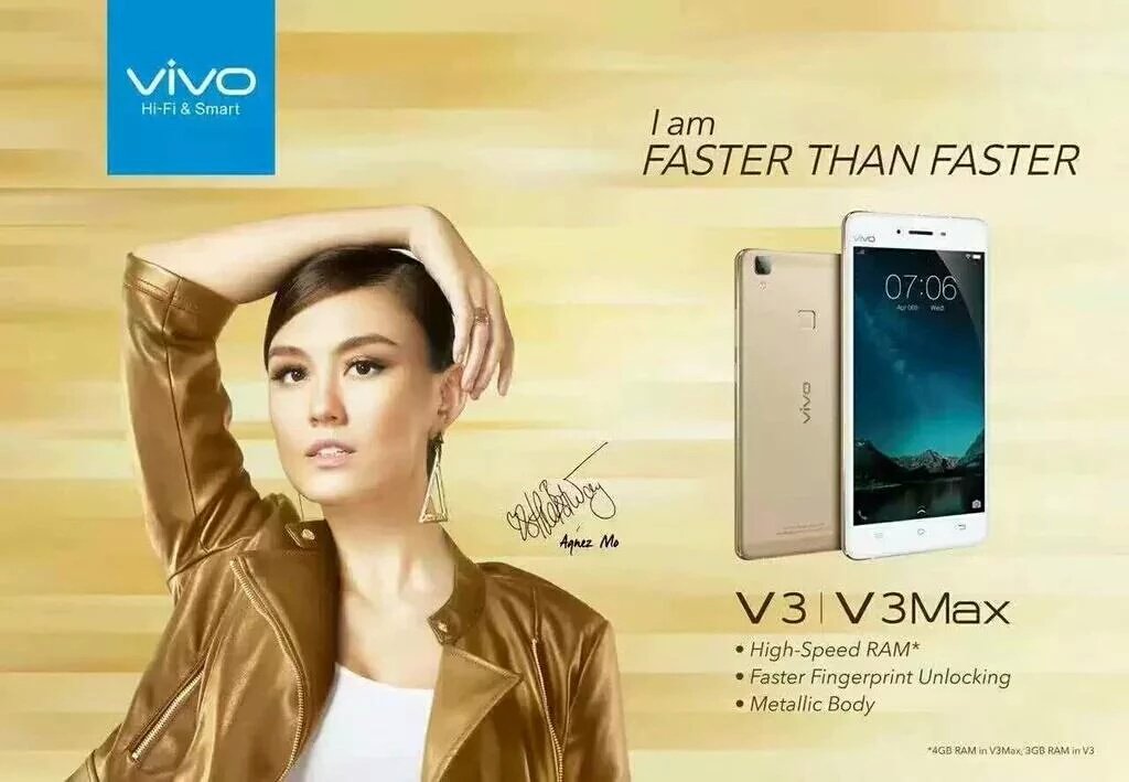 SupportForAMnCX's tweet photo. [FYI] @agnezmo sekarang menjadi Brand Ambassador untuk Vivo Smartphone📱 Success😘 https://t.co/6cDZn8MUBk