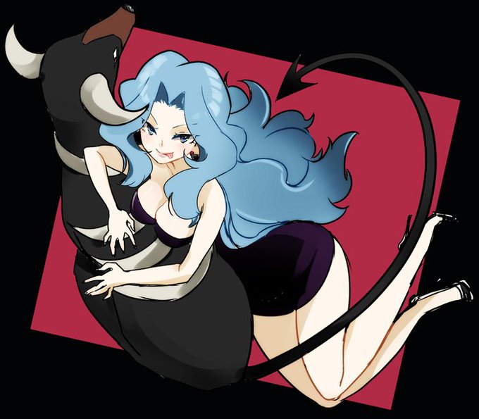 #ポケモントレーナー版深夜の真剣お絵描き60分一本勝負
カリンさんとヘルガー! 