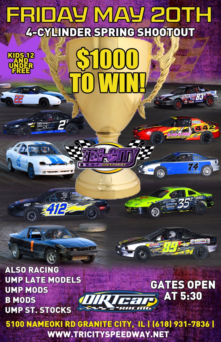 I will be at <a href="/TriCity11/">Tri City Speedway</a> tonight for <a href="/AARacetalk/">AllAmerican Racetalk</a>.  Come out and join in the fun!