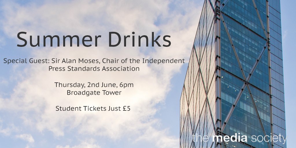 Don't forget, students can attend our summer drinks for just £5. eventbrite.co.uk/e/the-media-so…