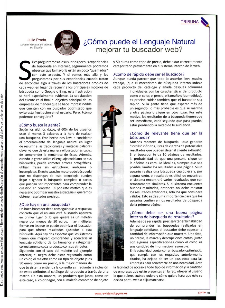 Inbenta_es's tweet photo. ¡No os perdáis en el número de mayo de #TodoPyme el último artículo de @beyond_search! #atencionalcliente https://t.co/bvsFKWNB2m