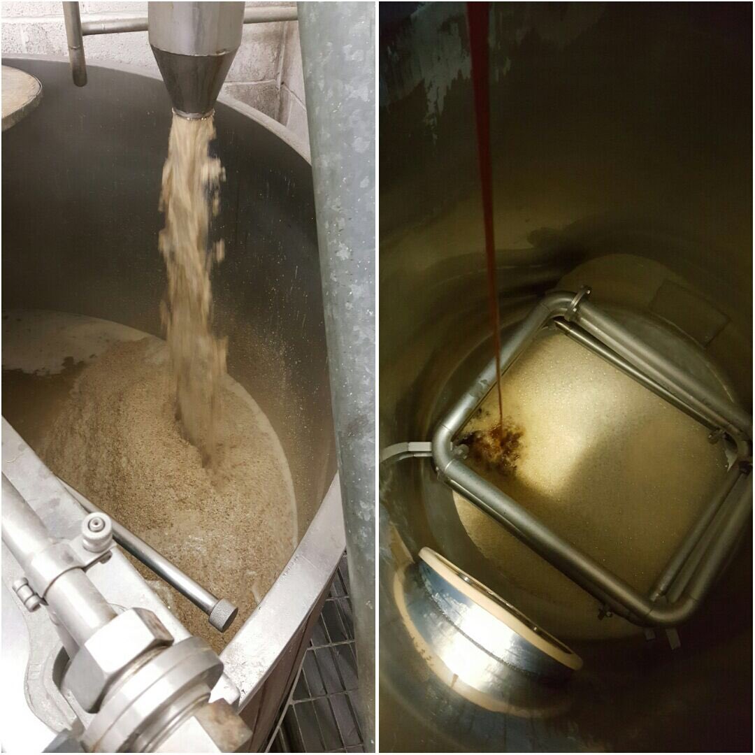 Mashing in and filling the copper with a nice brew of best bitter at 4% abv.