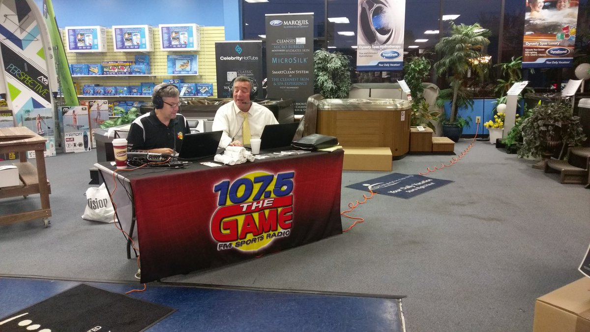 @EarlyGameBenji &amp; <a href="/TheeBobShields/">Bob Shields</a> up early at <a href="/Griffin/">Griffin Hammond</a> Pools &amp; Spas on <a href="/1075thegame/">107.5 The Game</a>