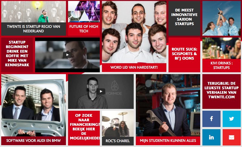 NU live: twente.com/startups <a href="/Saxion/">Hogeschool Saxion (inactief)</a> <a href="/UTwente/">University of Twente (inactive)</a> <a href="/Triboform/">TriboFormEngineering</a> @TFoHT_Twente <a href="/startupfesteu/">StartupFest Europe</a> <a href="/StartupDelta/">TLSUD</a> <a href="/Kennispark/">Kennispark</a>