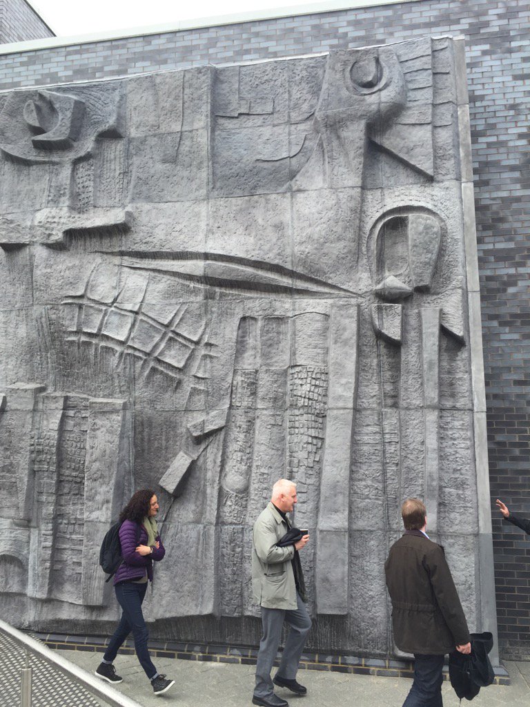 Nicolala2's tweet photo. Hubert 'Nibs' Dalwood's great Bas-relief from 1961 installed this week on side of stage@leeds https://t.co/lRSCnxPJtS