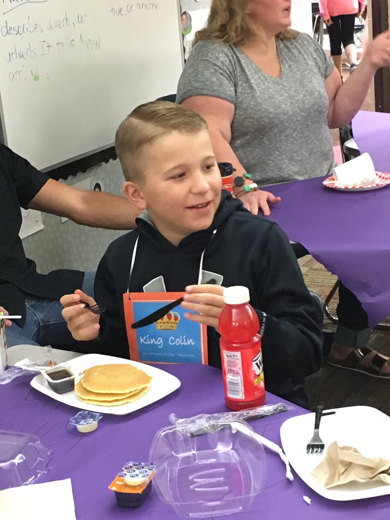 Auction winner of "King for the Day" Colin.. Enjoying a special morning breakfast