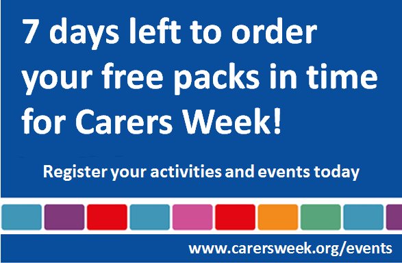 carersweek's tweet photo. Make sure you register your activities and events today to get your free packs in time for #carersweek https://t.co/UjJlPyjejP