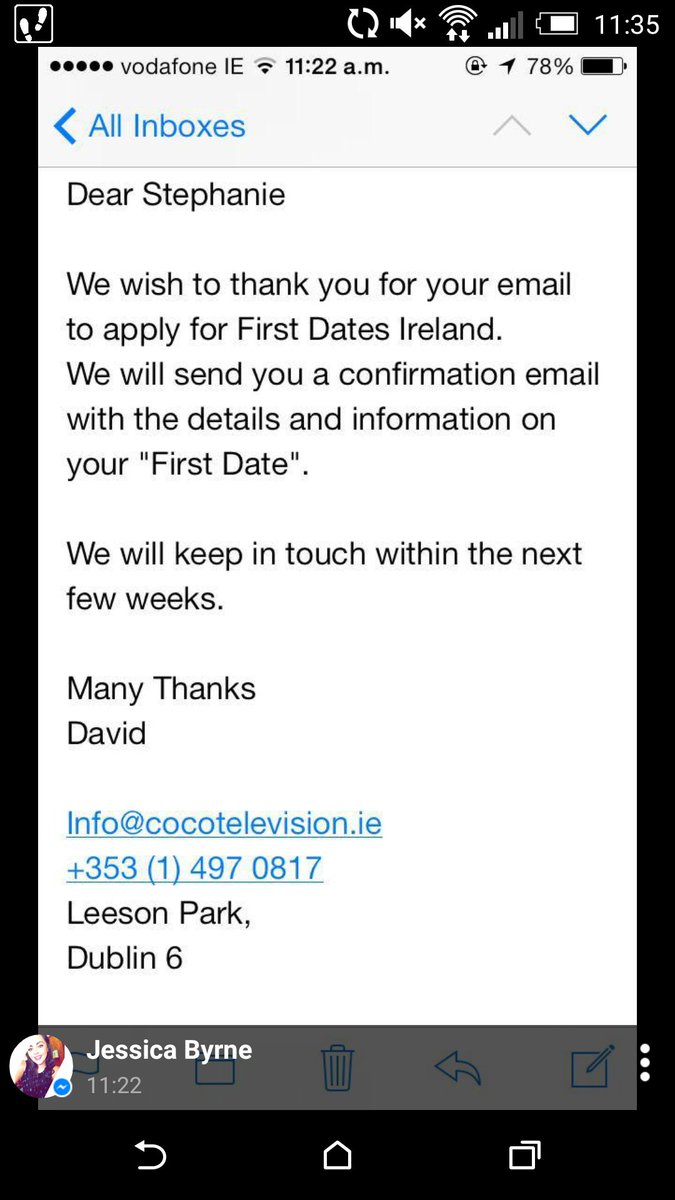 StephyMcN's tweet photo. When your friend signs you up for first dates Ireland, thanks Jess 😂😂😂😂 https://t.co/TaZiwdTvGn