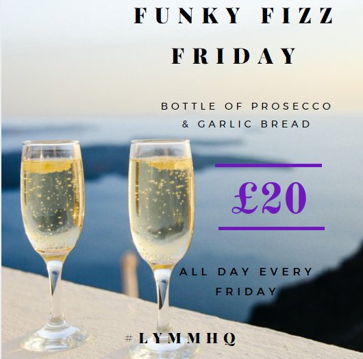 FUNKY FRIDAY FIZZ OFFER #lymm #warrington #cheshire #american #diner #prosecco #offer #nibbles #steak #cocktails