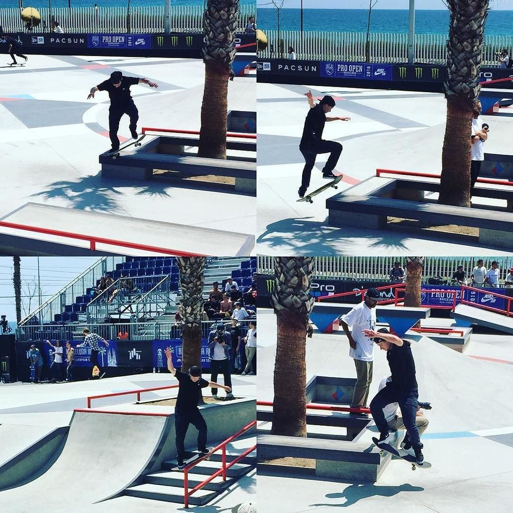 ISXscoring's tweet photo. .@shanejoneill working it out for @StreetLeague @NikeSB #SLSProOpen in Barcelona https://t.co/XcU59Sihsp
