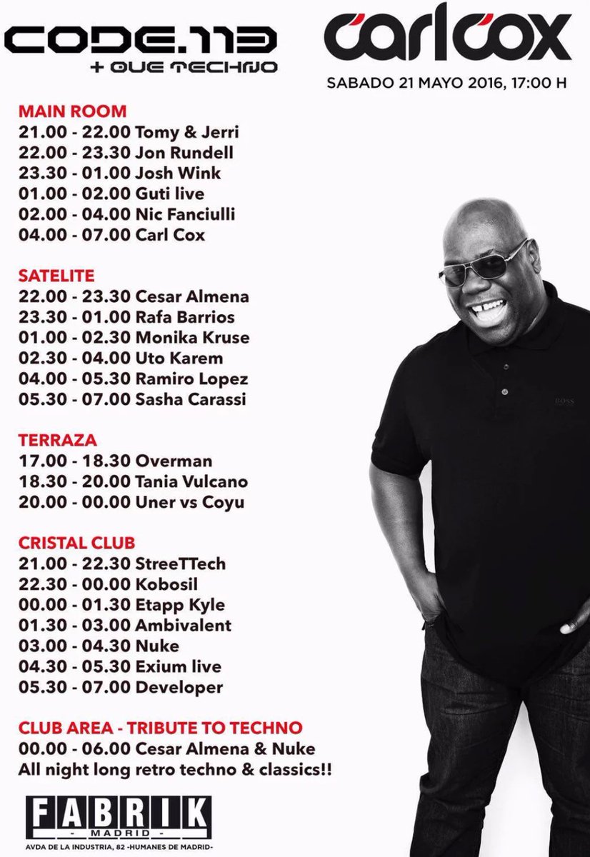 WORSSSSSS's tweet photo. VAYA LINEUPP , GOZAMOSSSSS !!!! #CODE113 #CODE+QUETECHNO ๐๐๐ฅ @fabrikdiscoteca https://t.co/5eOW1AFcGP