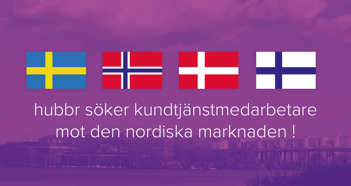 hubbrgroup's tweet photo. Kan du norska, danska eller finska? Sök tjänsten som kundstjänstmedarbetare https://t.co/g3wcOLMLOU #nyttjobb #jobb https://t.co/0PBomPIOW9