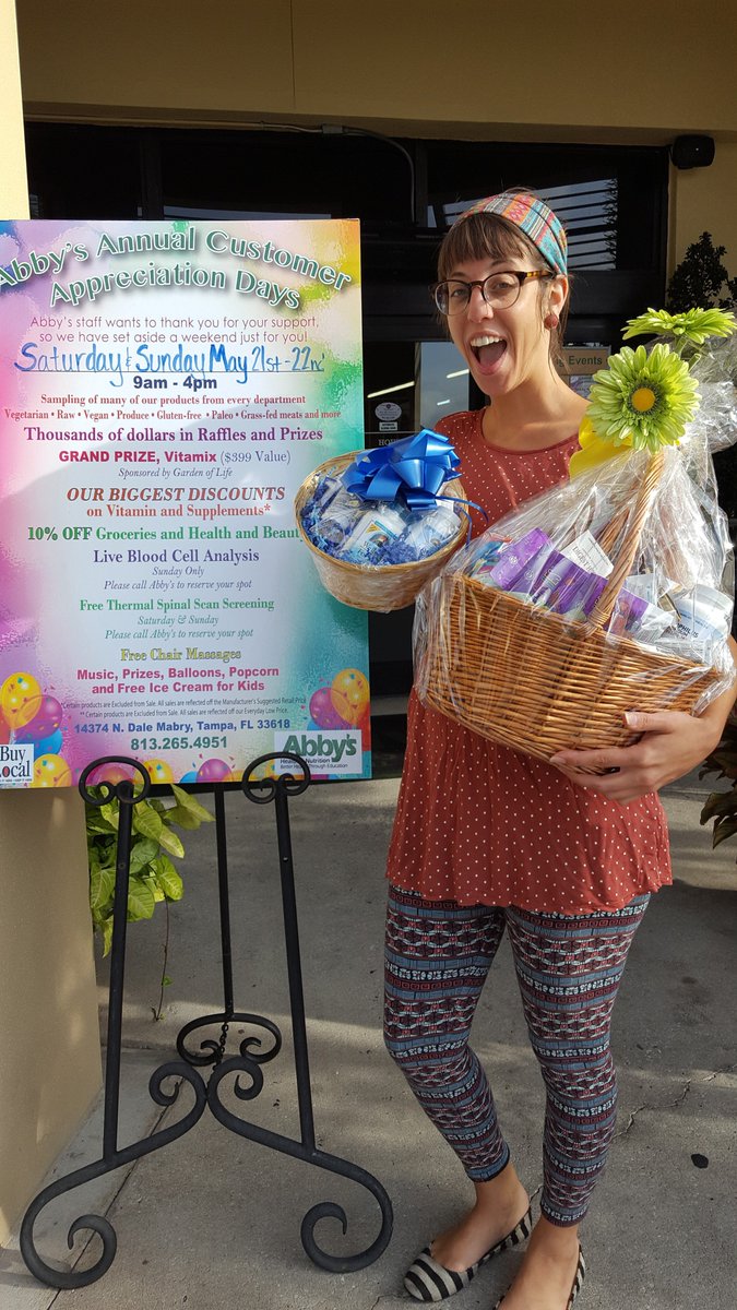 AbbysHealthFood's tweet photo. Get ready for raffles this weekend! #Tampa https://t.co/8BZvUVW5lY