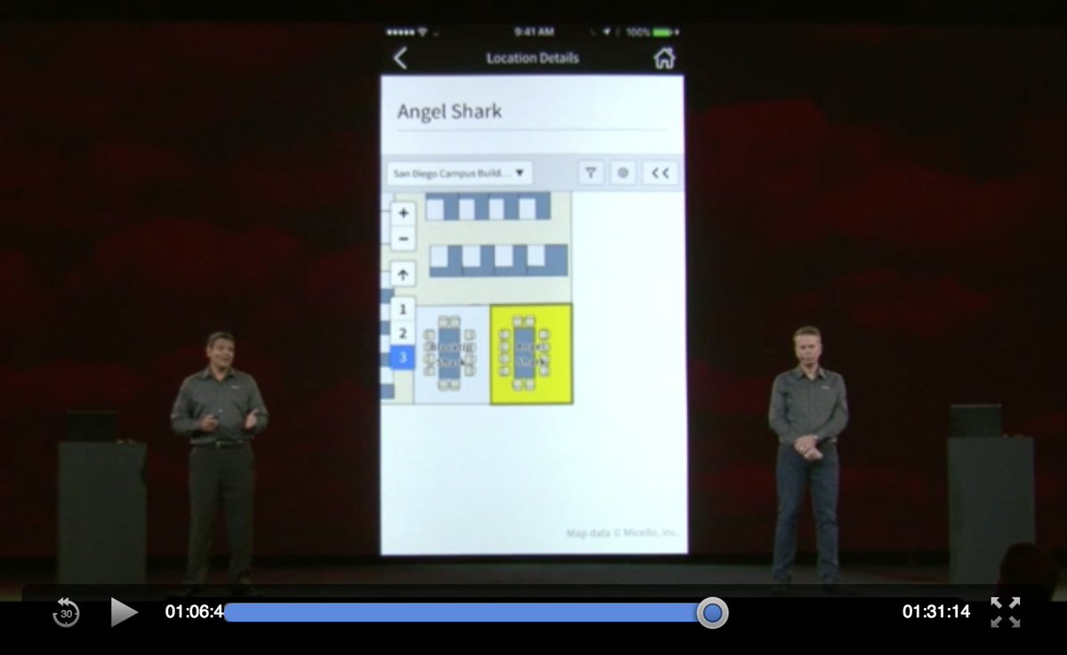 micello's tweet photo. Our maps were in the @servicenow keynote! #Know16 #Knowledge16 https://t.co/8ytleZkrOf