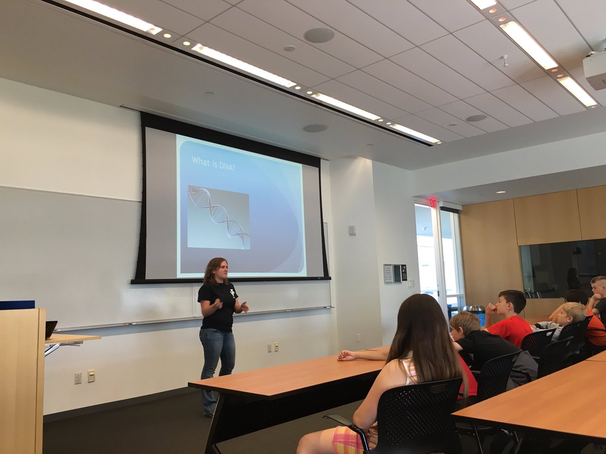 TreehouseRoom's tweet image. Julie is telling the @TreehouseRoom all about #DNA in the @CornellBME department